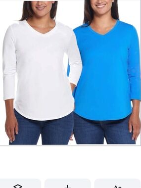 Weatherproof - Women’s 2 Pack V-Neck Long Sleeve Tee Top